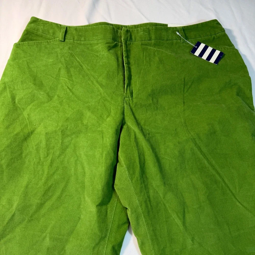 Lands' End Bright Green Corduroy Wide-Leg Trousers - Picture 3 of 9